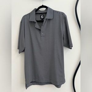 Mens FootJoy golf shirt black and white stripes size small